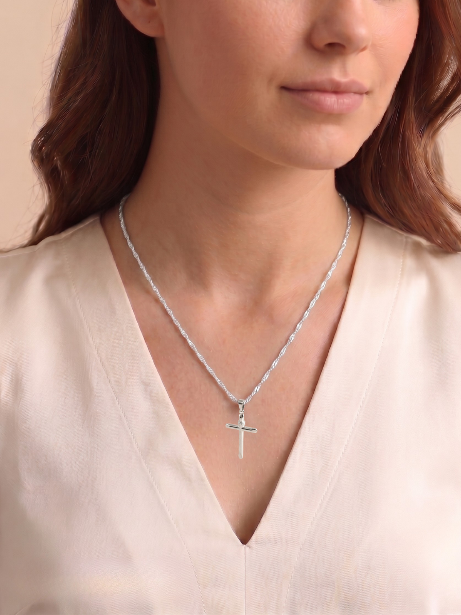Colar Pingente Colar Unissex Cruz Palito Minimalista Banhado A Ouro 18 uma peça versátil, perfeita para qualquer ocasião
