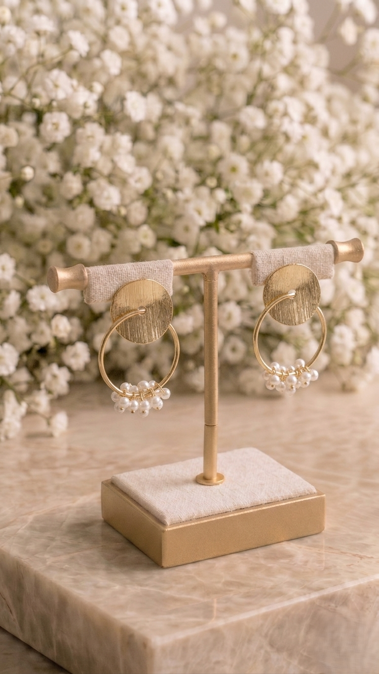 Brinco Argola de Pérolas com Design sofisticado!