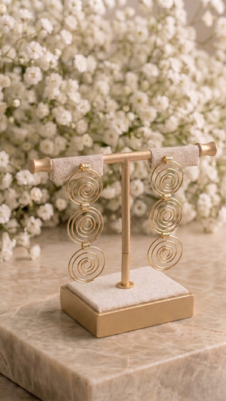Brinco Cascata de Espirais com Design sofisticado!