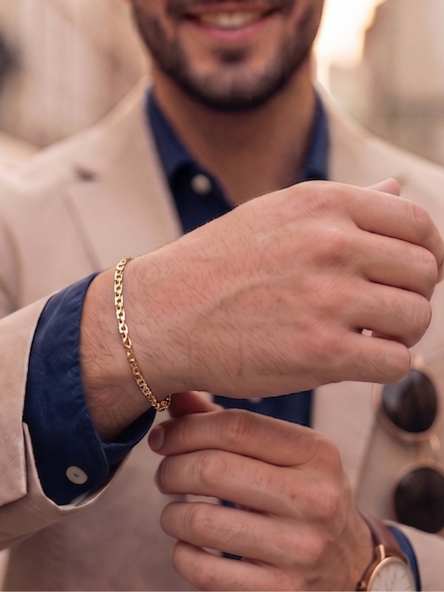Pulseira Anchor Joias Banhada design clássico e refinado