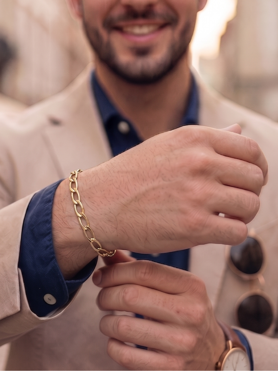 Pulseira Elo Grumet  Joias Banhada design clássico e refinado