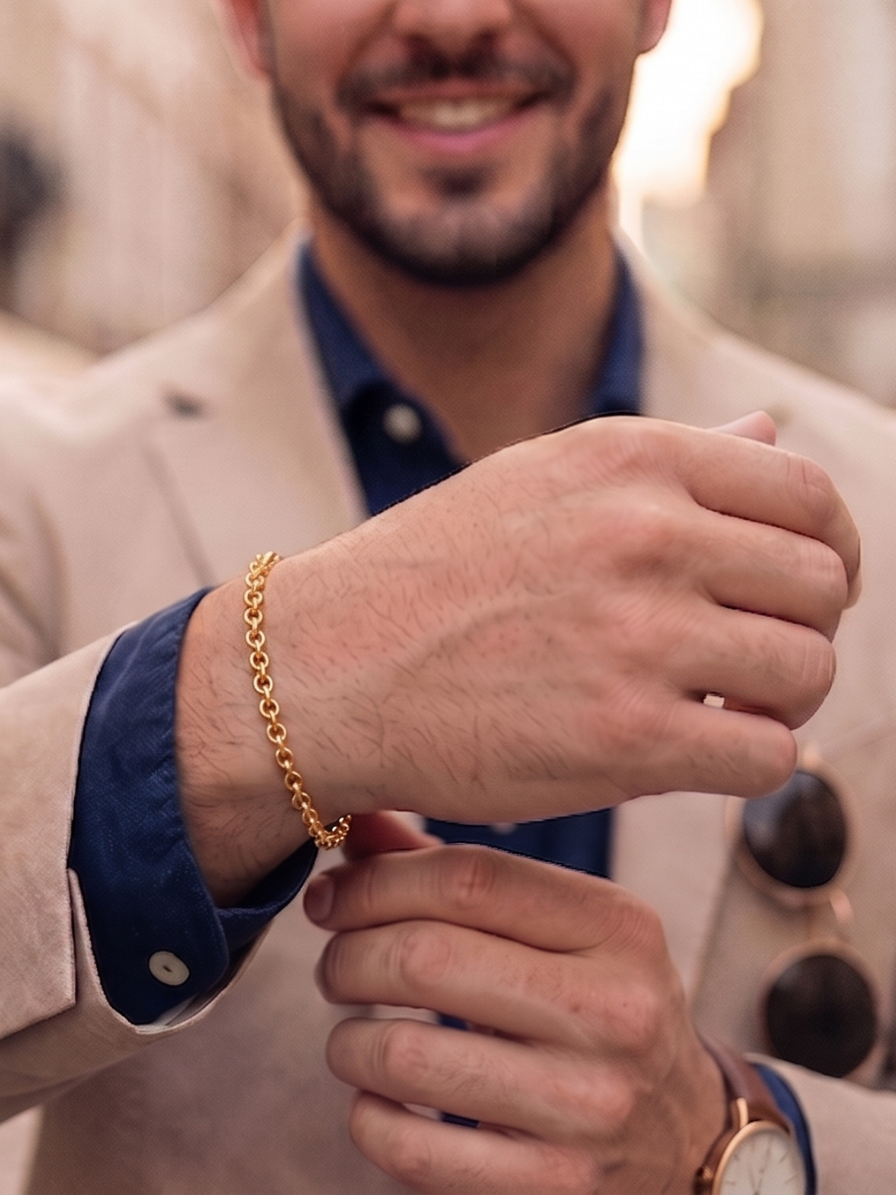 Pulseira Grumet Joias Banhada design clássico e refinado