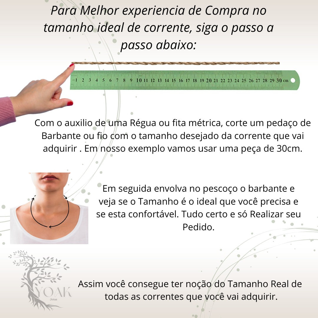 Colar  com Pingente Cruz Alto Relevo  Joias Banahada