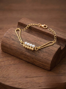 Trocar imagem Pulseira Bolinha Duplas Banhada a Ouro18k 2