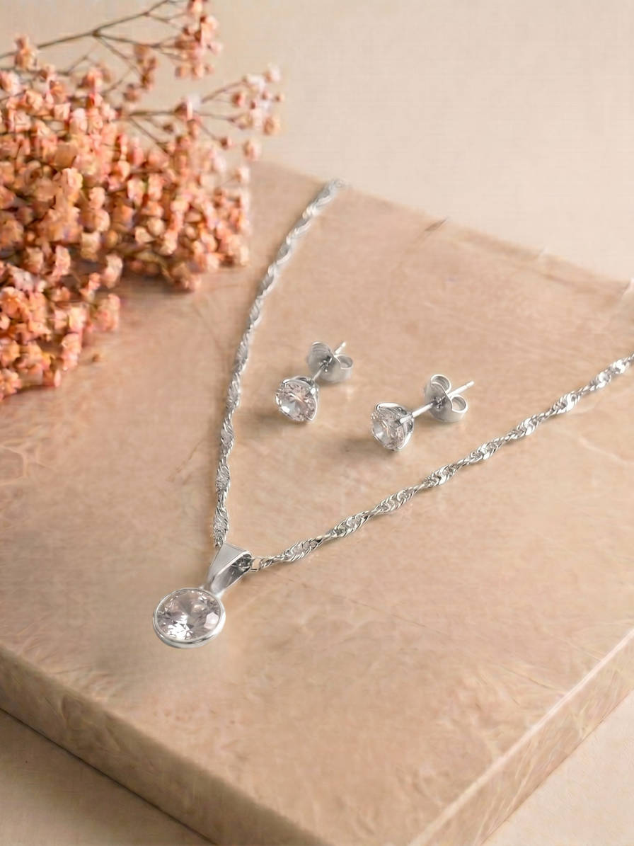 Conjunto Ponto de Luz Delicado | Colar e Brincos