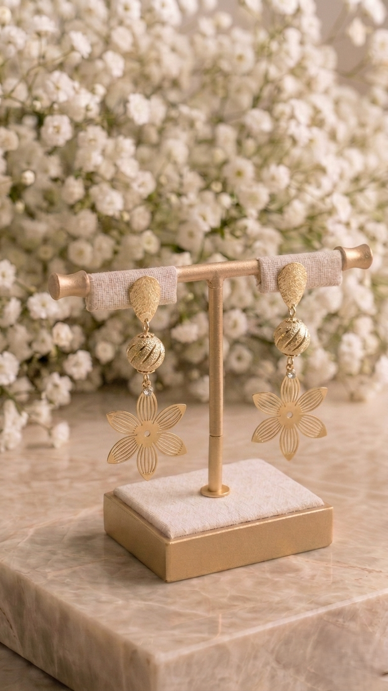 Brinco Flor Articulado com Design sofisticado!
